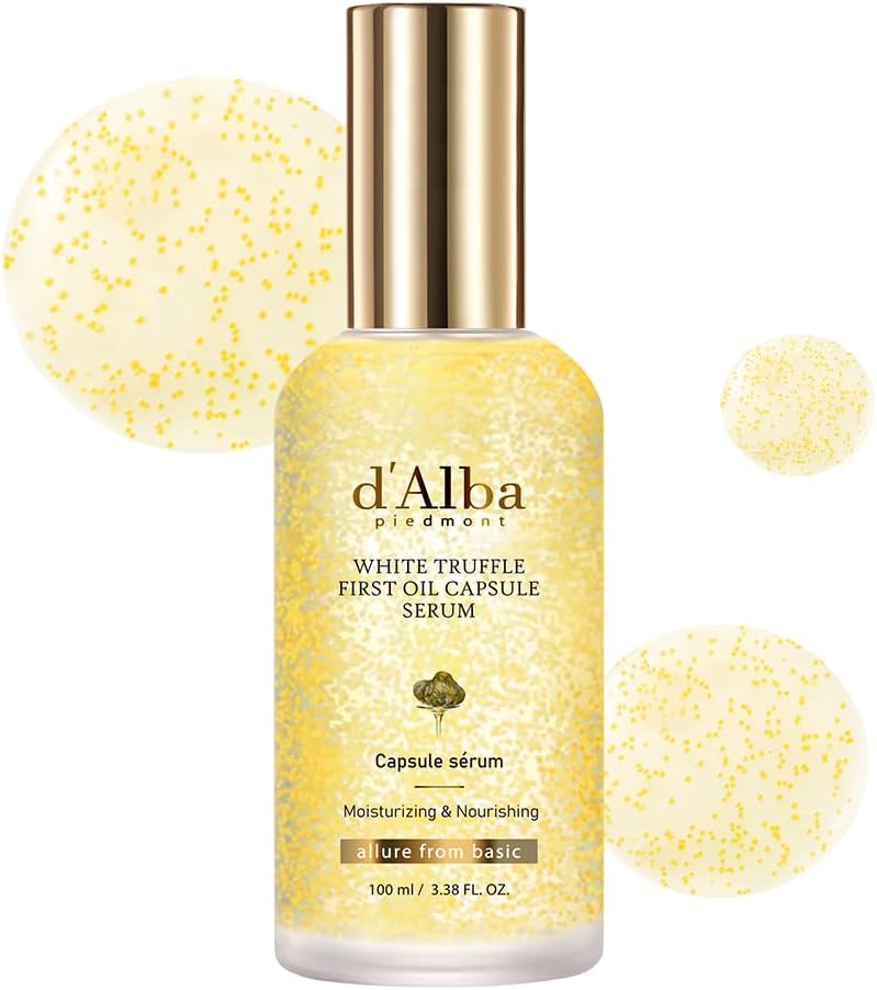 d'alba Piedmont White Truffle Oil Capsule Serum, Daily Vita Boost for Luminous Skin, Double Vitamin Formula, Korean Skin Care (3.38fl. oz.)