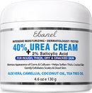 Urea Cream 40% Plus Salicylic Acid 4.6 Oz, Callus Remover Hand Cream Foot Cream For Dry Cracked Feet, Hands, Heels, Elbows, Nails, Knees, Intensive Moisturizes & Softens Skin, Exfoliates Dead Skin Ebanel