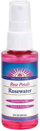 Heritage Store Rosewater, Refreshing Facial Mist for Glowing Skin, With Damask Rose Oil, All Skin Types, Rose Water Spray for Face Made Without Dyes or Alcohol, Vegan & Cruelty Free Heritage Store