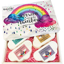 Rainbow Bath Bombs for Kids - Natural and Organic Kids Bubble Bath w/Moisturizing Shea Butter and Natural Oils - 4 Large 5oz Fizzes with Rich Bubbles and Vibrant Colors- Valentine Bath Bombs Mineral Me California