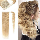 100% Human Hair Ponytail Extensions 18 Inches Wrap Around Human Hair Ponytail With Comb Clip in One Piece Pony Tail Hairpiece Long Corn Wave Curly For Black Women