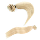 Double Weft 100% Remy Human Hair Clip in Extensions Full Head Thick Thickened Long Soft Straight 8pcs 18clips 20" / 20 inch 150g