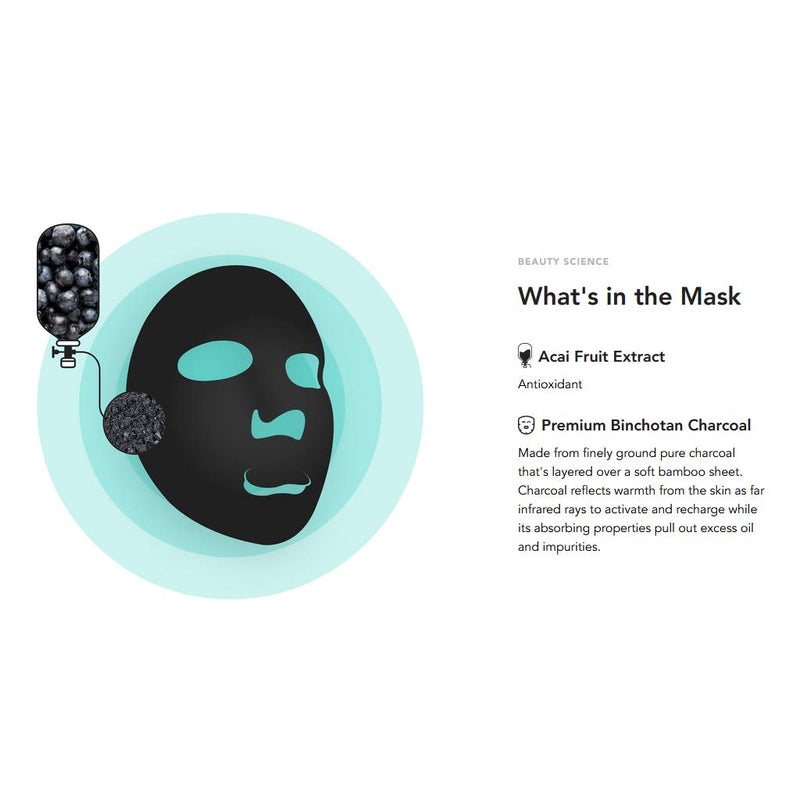 MEDIHEAL Official [Korea's No 1 Sheet Mask] - 5 Pack W.H.P Hydrating Charcoal Mask / Super Moisturizing & Brightening Facial Mask, Premium Charcoal Bamboo Sheet Mediheal