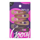 Goody Metal Contour Hair Snap Clips - 6 Count, Brunette Assorted Colors - Just Snap Into Place - Suitable for All Hair Types - Pain-Free Hair Accessories for Women and Girls - All Day Comfort GOODY