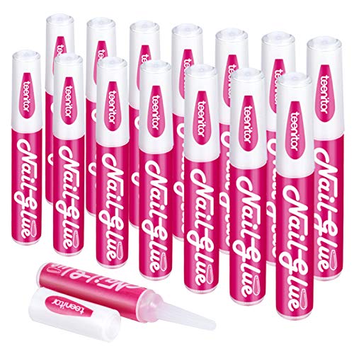 Teenitor Nail Glue, 15 x 2g Mini Professional Beauty Nail False Art Decorate Tips Acrylic Glue Teenitor