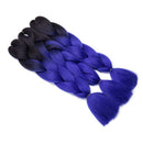 Ombre Jumbo Braiding Hair 24 inch Jumbo Braid Hair Extensions Jumbo Box Braids Crochet Hair Long for Women Kids DIY High Temperature Synthetic Fiber 2 Tones Black+ Dark Blue 3 Bundles Benehair