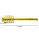 USA PANA 1/8" Professional Smooth Top Carbide Bit - Nail Drill Bit for Manicure Pedicure Tools Dremel Machine (Coarse, Large Barrel - Gold) PANA