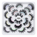 DYSILK 10 Pairs 6D Mink Eyelashes Faux Fluffy Wispy Natural False Eyelashes Long Thick Fake Eyelashes Handmade Reusable Dramatic Eyelashes Pack Makeup Lashes No Glue 10 Styles Mixed DYSILK
