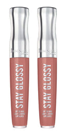 Rimmel Stay Glossy 6HR Lip Gloss, Bare Minimum, 0.18 Fl Oz (Pack of 2) Rimmel