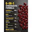 Urolithin A Supplement with Liposomal NAD+, Trans-Resveratrol, Ubiquinol, TMG, PQQ, 6-in-1 Formula for Cellular Energy & Mitochondrial Support, 120 Softgels Infinity Warehouse