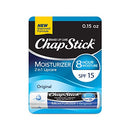 ChapStick Moisturizer Original Lip Balm Tube, SPF 15 and Skin Protectant - 0.15 Oz Chapstick