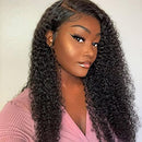 Iris Queen Curly Human Hair Wigs for Black Women 4x4 Lace Front Wigs Brazilian Human Hair Wig with Baby Hair Pre Plucked 150% Density Bleached Knots(18inch Curly) Iris Queen