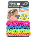 Scunci Everyday and Active Strand Elastics | Assorted Colors | 6-Pcs per Pack | 1-Pack Scunci