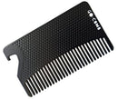 Go Comb - Metal Mens Wallet Size Comb + Bottle Opener - Hair and Beard Slim Pocket Comb - Credit Card Comb - Matte Black Go-Comb