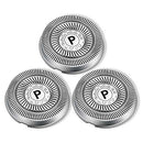 Phisco 3 PCS Replacement Shaver Head Replacement Cutter Net Blades for Electric Shavers Men IPX7 Waterproof Electric Razor, Shaving Heads Compatible with Phisco Electric Shaver Series (203D-6A) Phisco