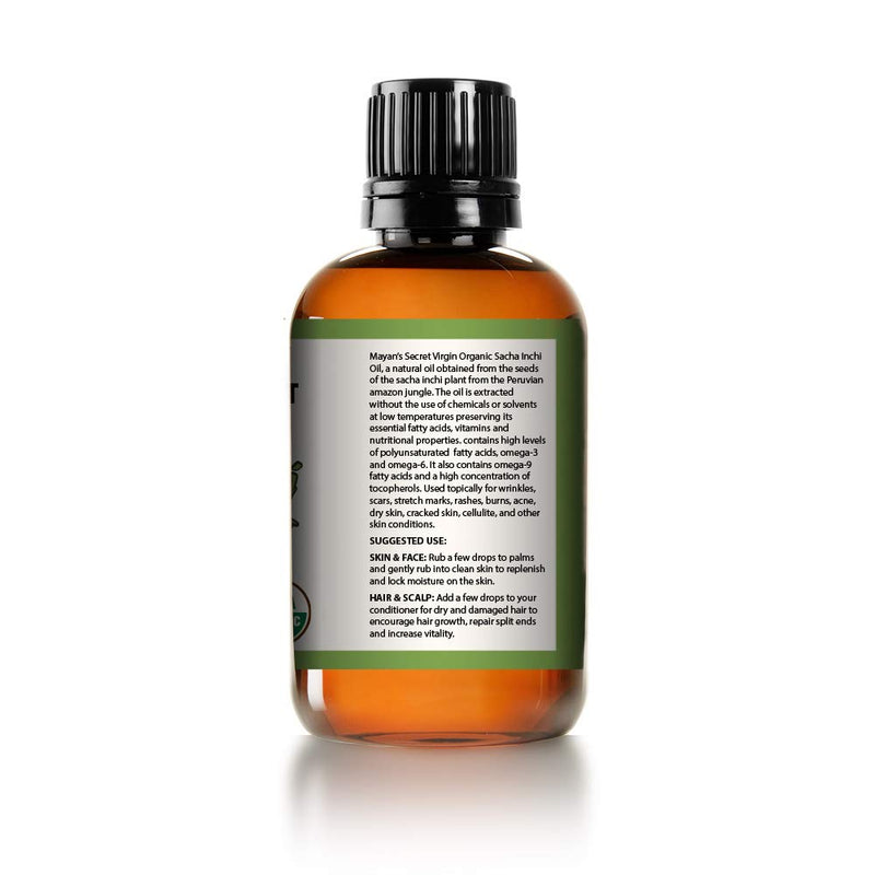 Sacha Inchi Oil - USDA Certified Organic Omega-3-6-9 Mayan's Secret