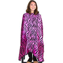 Hair Cutting Cape for Adults - Pink Zebra Print - Polyester Satin Lightweight Water Resistant Hair Cape - 56in x 50in - Snap Closure - Haircut Cape - Salon Cape Salon Supply Co