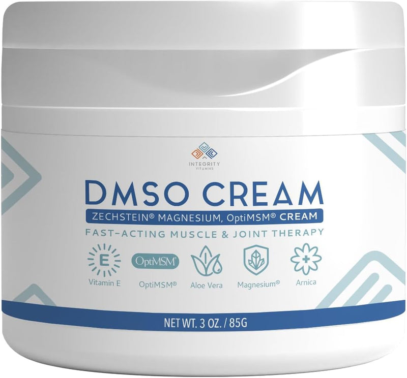 DMSO Cream 99.9% Pure Pharmaceutical Grade | Muscle, Joint & Skin Support | Fast-Absorbing Zechstein® Magnesium, OptiMSM®, Arnica, Aloe Vera, Vitamin E | Non-Greasy 3 oz (1 Pack) Infinity Warehouse
