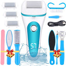 Callus Remover for Feet Electric, SIHOHAN Rechargeable Pedicure Tools Foot Scrubber Care Kit 12 in 1 Feet File to Remove Cracked Heels Calluses Dead Skin with 3 Roller Heads, 2 Speed, Battery Display SIHOHAN