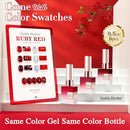 Double Rhythm 6 Pcs 15 ML Gel Polish Set Same Color Same Bottle Soak Off Gel Polish Kit Nail Art Manicure Salon DIY at Home for Women (Jelly Burgundy Red Glitter Silver -T6-56) Infinity Warehouse