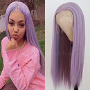 Maycaur Lace Front Wigs Long Straight Hair Purple Color Wigs for Fashion Women Light Purple Synthetic Lace Front Wigs with Natural Baby Hair 22 Inch Maycaur
