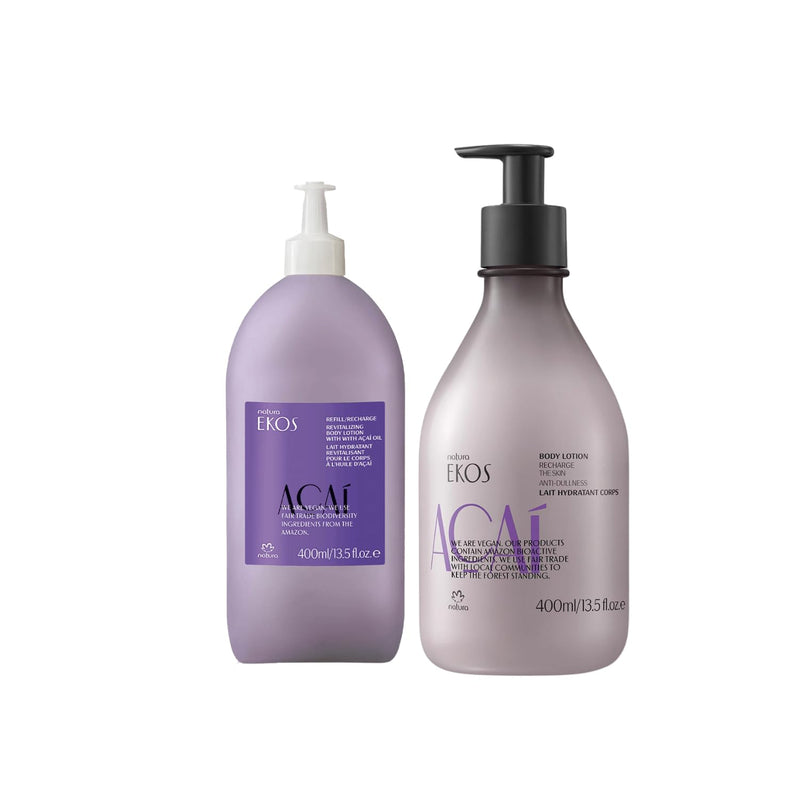 natura - Ekos Açaí Revitalizing Body Lotion Refill - Vegan Skin Care - 24 Hours of Soft Skin - Improves Skin Elasticity - Acai Oil - Brazilian Beauty Secrets - Body Care - 13.5 fl oz (400ml) Infinity Warehouse