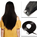 40 Pieces 100g Tape in Human Hair Extensions 12''-24'' Double Side Tape Seamless Skin Weft Rooted Natural Hair Extensions 40pcs Long Straight Silky (20 inch,