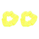 Set of 2 Solid Scrunchies (Neon Yellow) Motique Accessories