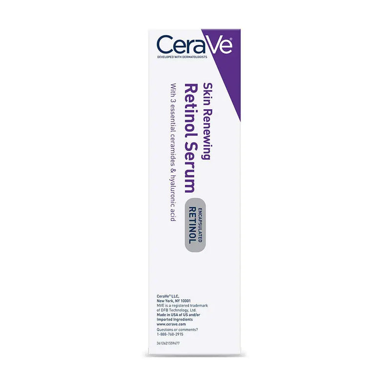 CeraVe Anti Aging Retinol Serum | Cream Serum for Smoothing Fine Lines and Skin Brightening | With Retinol, Hyaluronic Acid, Niacinamide, and Ceramides | 1 Ounce CeraVe