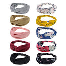 DRESHOW 10 Pack Boho Headbands for Women Girls Criss Cross Elastic Hair Band Twisted Head Wrap DRESHOW