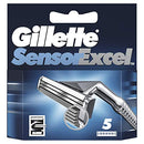 Gillette Sensor Excel Men's Razor Blade Refills, 5 Count, Mens Razors/Blades Gillette