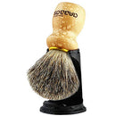 Shaving Brush with Holder, Anbbas Pure Badger Hair Shaving Brush Wood Handle,Black Resin Shaving Stand Contracted Design,2in1 Wet Shaving Set for Men Anbbas