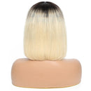 SEMMELY 1B 613 Blonde Short Bob 10 inch Short Bob Human Hair Wigs with Bangs Human Hair Straight Bob Wigs 150% Density Glueless Machine Made Wigs Human Hair Wigs for Women SEMMELY