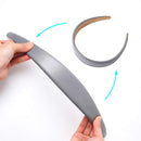 Headbands Women Hair Head Bands - 3 Wide Leather Headband Fashion Cute Hairbands Hair Accessories for Girls and Women Headbands Made of Soft PU (Classics Black Rich Soft Grey) Ivyu Store