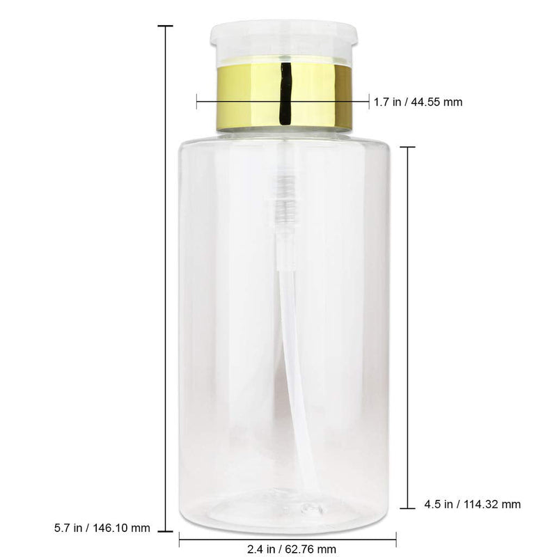 PANA Brand Liquid Push Down Pump Dispenser Empty Bottle with Flip Top Cap (10 Ounce - 1 Bottle, Gold) PANA