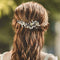 Yean Leaf Bridal Hair Vine Flower Pearl Wedding Hair Piece Rhinestone Hair Accessories for Women and Girls (Silver) Yean