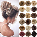 Messy Bun Hair Piece Scrunchy Updo Hair Pieces for Women Fluffy Wavy Hair Bun Scrunchies Donut Hairpiece Synthetic Chignons with Elastic Rubber Band Ash Blonde 2Pc Benehair