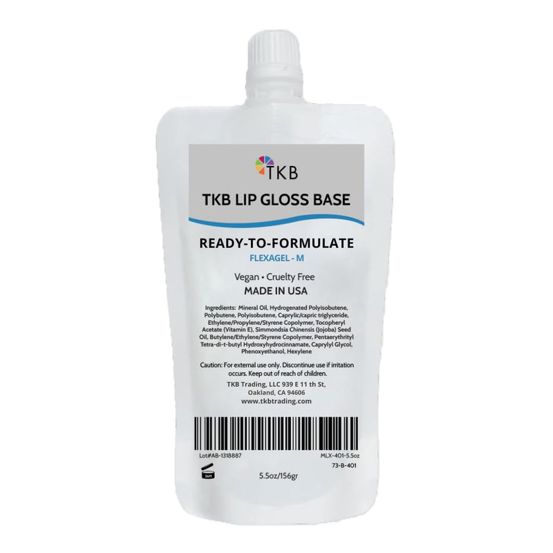 TKB Lip Gloss Base (Flexagel M)| Moisturizing, High Shine, Crystal Clear, Vegan and Cruelty free| Made in USA. (15 Ounce (Pack of 1)) Infinity Warehouse