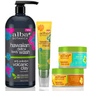 Alba Botanica Hawaiian Home Spa Kit with Plant Based and Cruelty Free Body Wash, Body Scrub, Body Cream and Honey Face Mask Alba Botanica