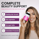 GOBIOTIX Hair Skin and Nails Vitamin Supplement - 10000mcg Biotin Pills with Hyaluronic Acid, Folate, Iron, Magnesium, and Zinc - Collagen Production, Hair Growth - 30 Servings Infinity Warehouse
