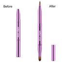 2 Pieces Retractable Eyebrow Lip Brush Soft Eyelash Makeup Brush Set With Cap Concealer Eyeliner Travel Cosmetic Brushes Queen Scepter