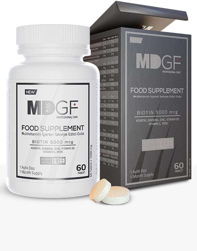 MD PLUS BIO Anti Hair Loss Vitamin Products - Supplement for Hair and Beard Growth - Men and Women with Biotin, Saw Palmetto, Collagen, Keratin, Ginseng and Vitamins -DHT Blocker Infinity Warehouse