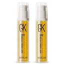 GK HAIR Global Keratin 100% Organic Argan Oil Anti Frizz Hair Serum Pack of 2 (0.34 Fl Oz/10ml) Styling Smoothing Strengthening Hydrating & Nourishing Heat Protection Shine Frizz Control Dry Damage Hair Repair GK HAIR