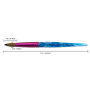 PANA USA Kolinsky 3D Acrylic Nail Brushes with Liquid Glitter Handle Stainless Steel - Rainbow Glitter Color, Size 4 - For Professional Acrylic Powder Liquid Manicure Pedicure PANA