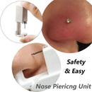 Nose Piercing Kit Nose Piercing Gun Disposable Safe Sterile Piercing Unit For Self Nose Studs Gold Color Piercing Gun Kit Tool Body Jewelry 1 Units (2mm White CZ-G201