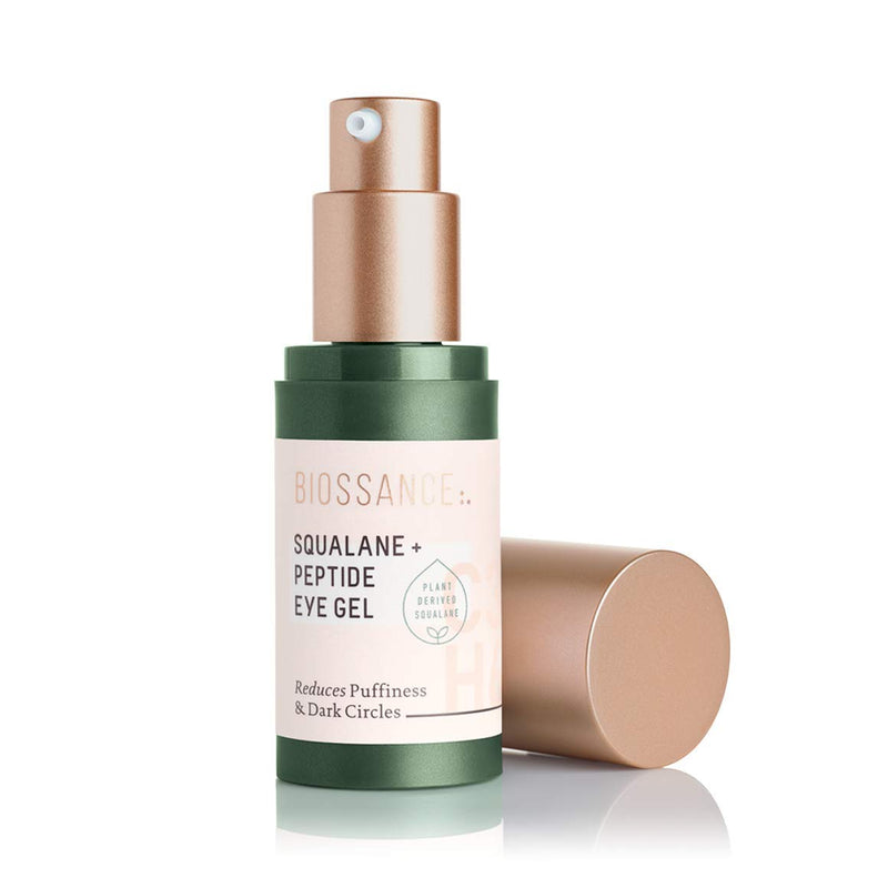 Biossance Squalane + Peptide Eye Gel. Reduce Dark Circles and Puffiness, Improve Fine Lines and Hydrate with Niacinamide and Peptides (0.5 ounces) BIOSSANCE