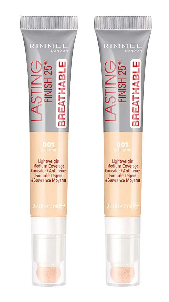 Rimmel Lasting Finish Breathable Concealer, Light Ivory, 0.23 Fl Oz, Pack of 2 Rimmel Store