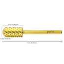 USA Pana 3/32" Safety Nail Carbide - Smooth Round Top Large Barrel Head for Electric Dremel Drill Machine - Grit Size: (4XC, 3XC, 2XC, XC, C, M, F, XF) (Double Coarse (2XC) GOLD) PANA