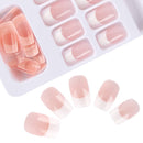 French Acrylic Nails - KASI 24pcs NAILS Salon French Short False Nails Press On Full Cover Nails with Simple Case KASI