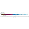 Pana (Size # 10) New Acrylic White~Swirl~Blue Handle USA 100% Pure Kolinsky Hair Acrylic Nail Brush (Pink Ferrule Round Shaped Style) PANA
